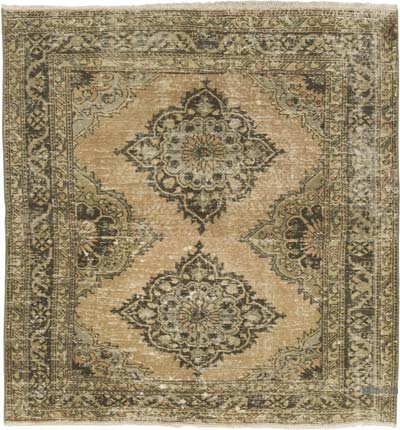 Vintage Turkish Hand-Knotted Rug - 4' 6" x 4' 9" (54" x 57")