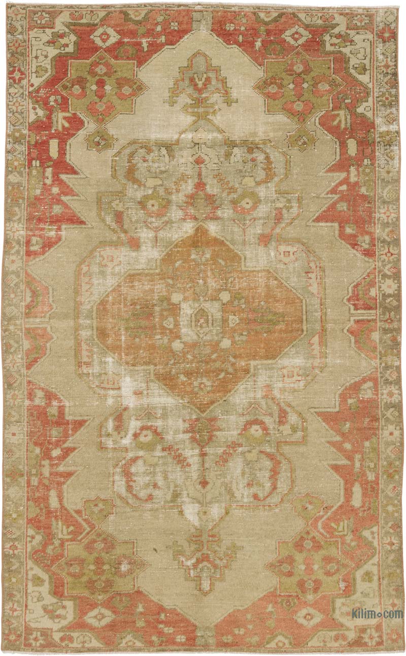Alfombra Vintage Turca Anudada a Mano - 140 cm x 225 cm - K0084322