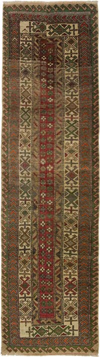 Vintage Turkish Hand-Knotted Runner  - 2' 3" x 8'  (27" x 96")