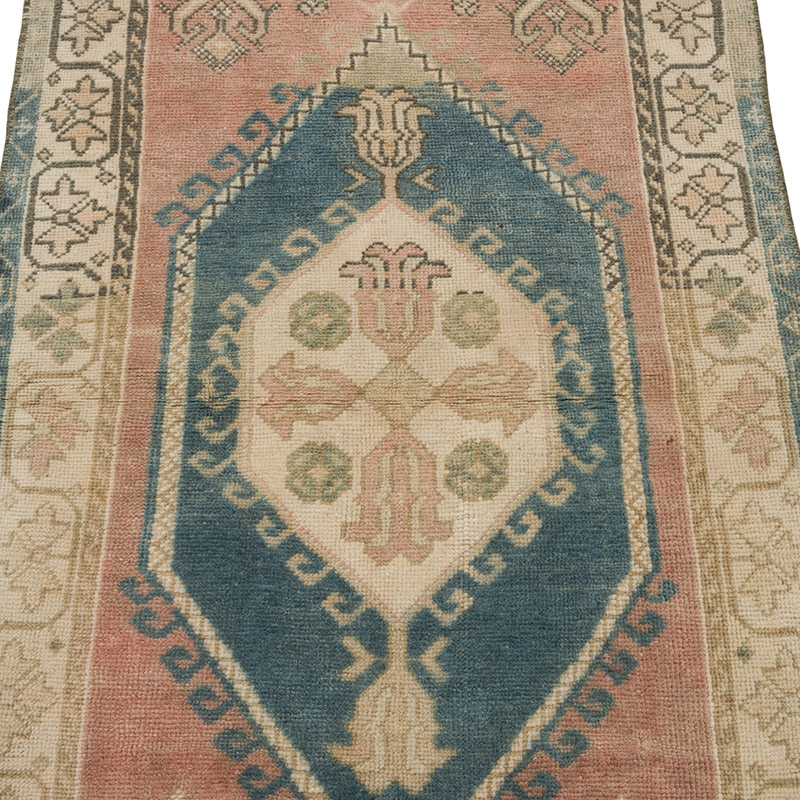 Alfombra Vintage Turca Anudada a Mano - 77 cm x 129 cm - K0084327
