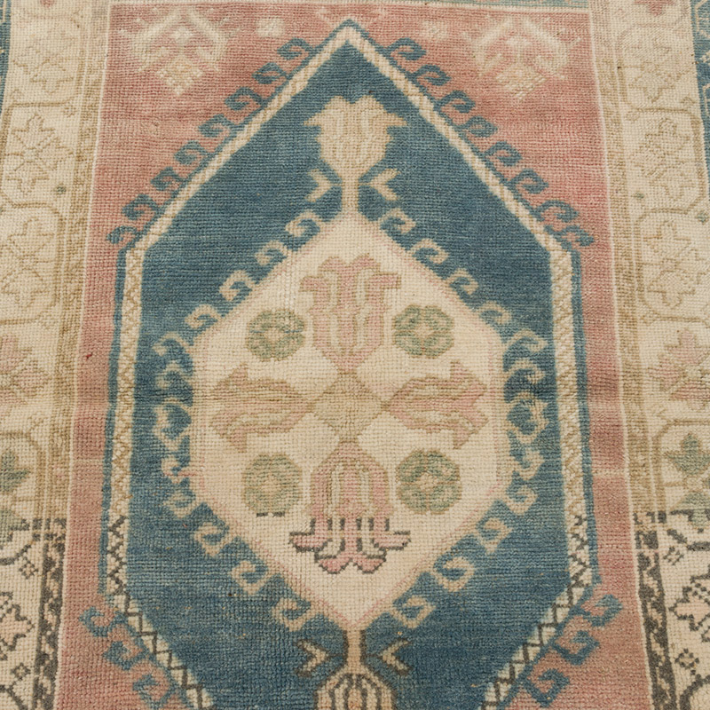 Alfombra Vintage Turca Anudada a Mano - 77 cm x 129 cm - K0084327