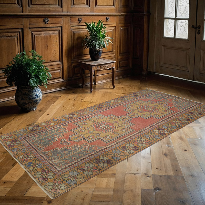 Vintage Turkish Hand-Knotted Rug - 4'  x 8' 4" (48" x 100") - K0084332