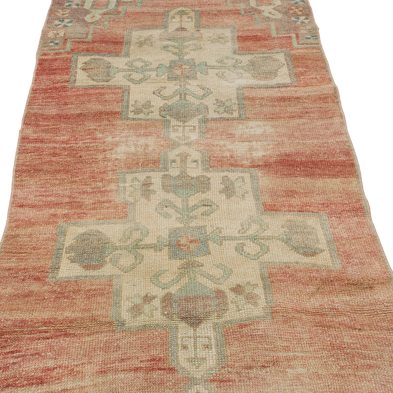 Pasillo Vintage Turco Anudado a Mano - 96 cm x 308 cm - K0084336