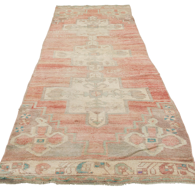 Pasillo Vintage Turco Anudado a Mano - 96 cm x 308 cm - K0084336