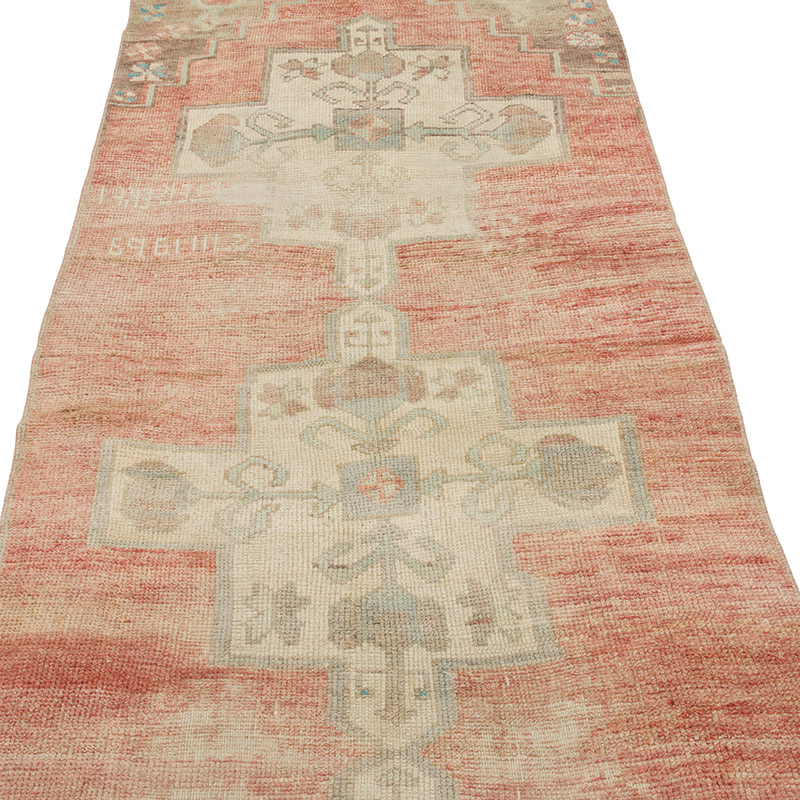 Pasillo Vintage Turco Anudado a Mano - 96 cm x 308 cm - K0084336