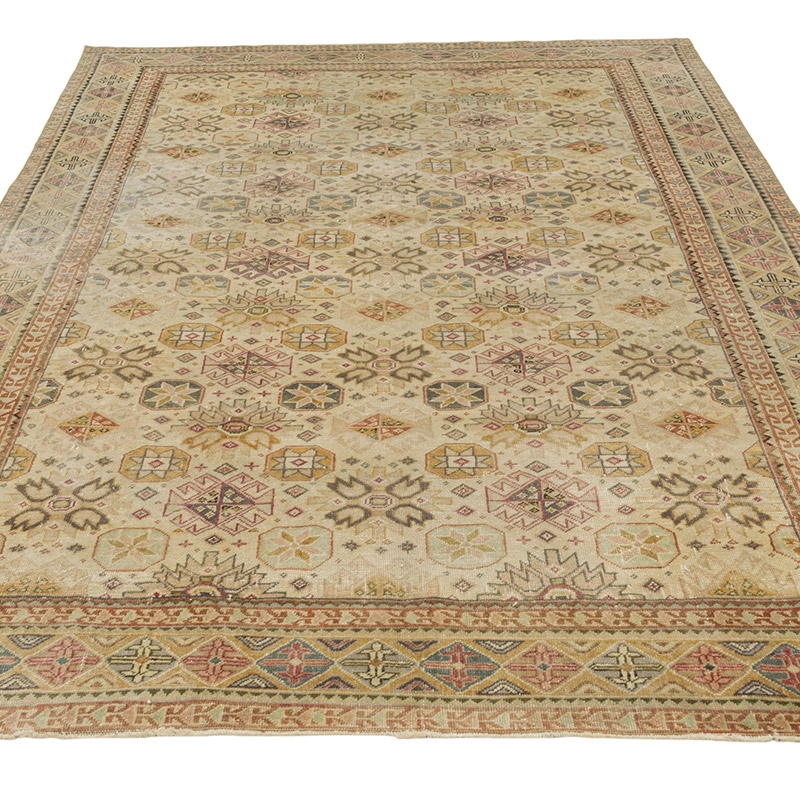 Alfombra Vintage Turca Anudada a Mano - 147 cm x 216 cm - K0084337