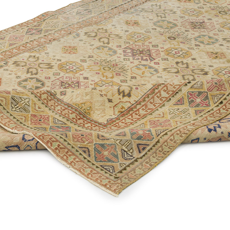 Alfombra Vintage Turca Anudada a Mano - 147 cm x 216 cm - K0084337