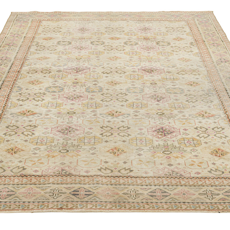 Alfombra Vintage Turca Anudada a Mano - 147 cm x 216 cm - K0084337