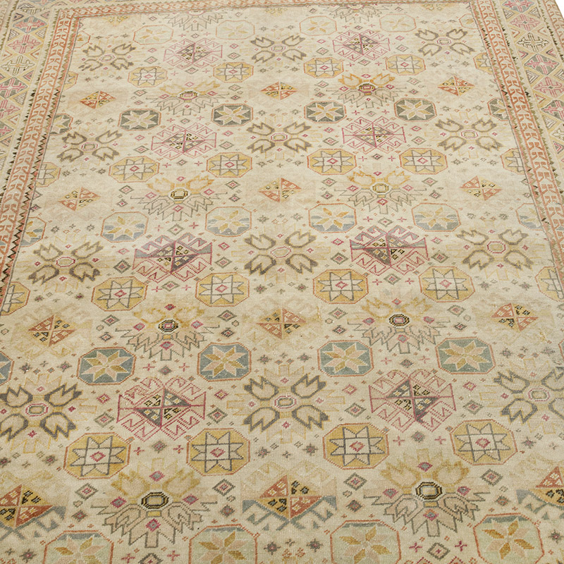 Alfombra Vintage Turca Anudada a Mano - 147 cm x 216 cm - K0084337