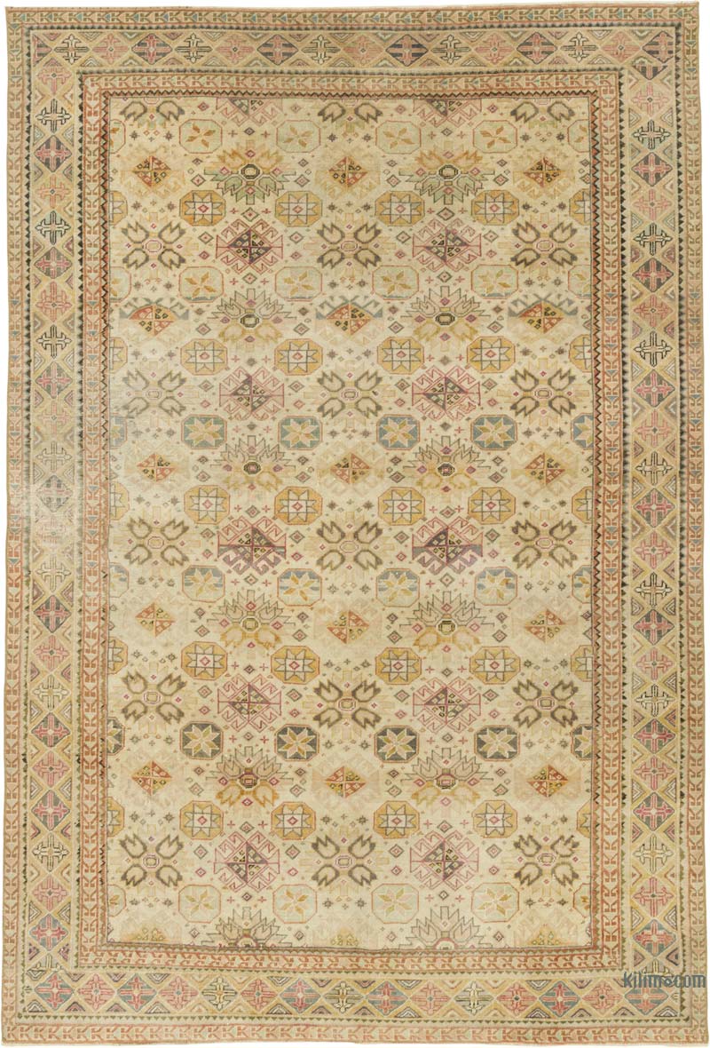 Alfombra Vintage Turca Anudada a Mano - 147 cm x 216 cm - K0084337