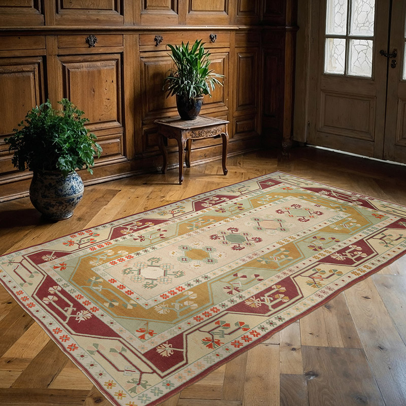 Alfombra Vintage Turca Anudada a Mano - 147 cm x 240 cm - K0084340