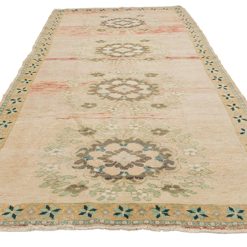 Alfombra Vintage Turca Anudada a Mano - 147 cm x 327 cm - K0084341