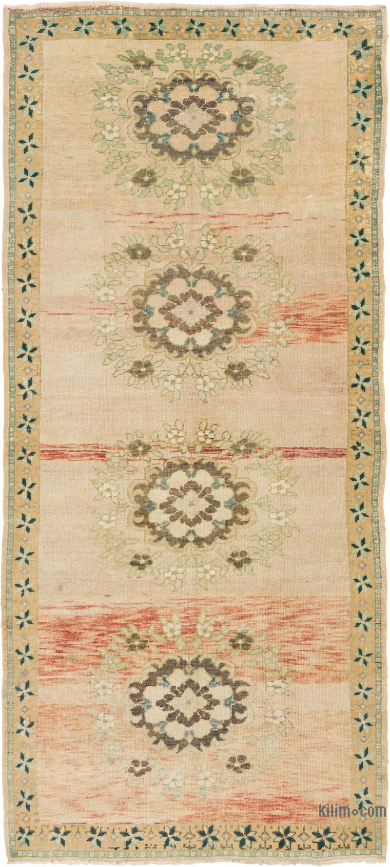 Alfombra Vintage Turca Anudada a Mano - 147 cm x 327 cm - K0084341