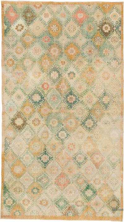 Vintage Turkish Hand-Knotted Rug - 5' 3" x 9' 5" (63" x 113")