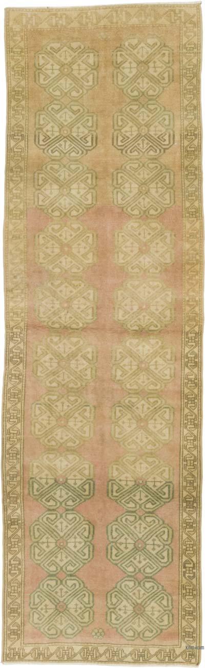 Pasillo Vintage Turco Anudado a Mano - 82 cm x 264 cm