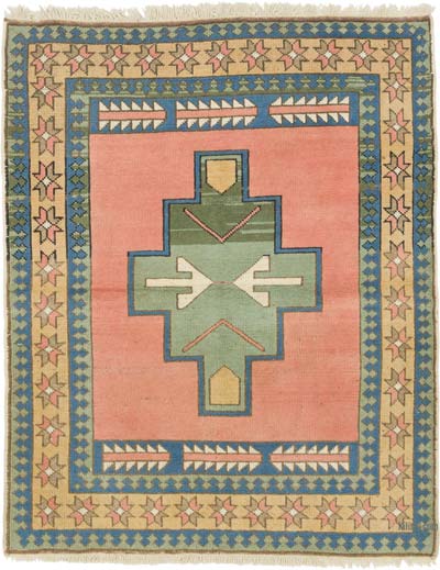 Vintage Turkish Hand-Knotted Rug - 4'  x 5' 1" (48" x 61")