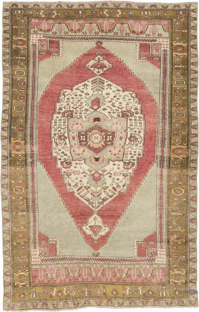 Alfombra Vintage Turca Anudada a Mano - 123 cm x 194 cm
