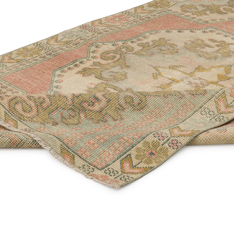 Alfombra Vintage Turca Anudada a Mano - 133 cm x 212 cm - K0084356