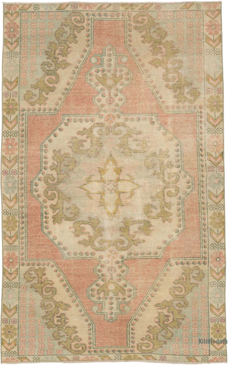 Alfombra Vintage Turca Anudada a Mano - 133 cm x 212 cm - K0084356