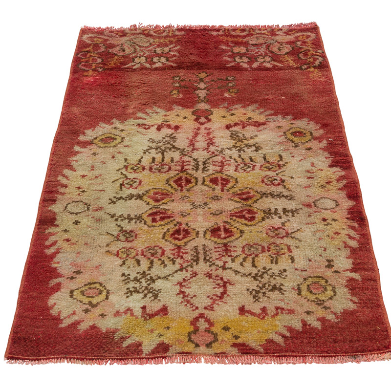 Alfombra Vintage Turca Anudada a Mano - 61 cm x 106 cm - K0084359