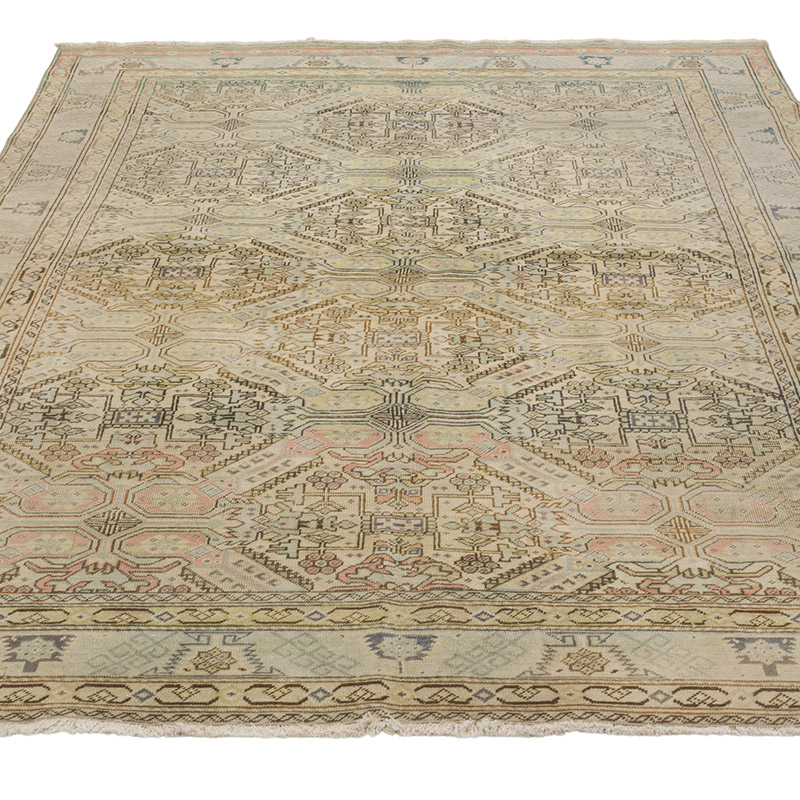Vintage Turkish Hand-Knotted Rug - 4' 8" x 7' 3" (56" x 87") - K0084363