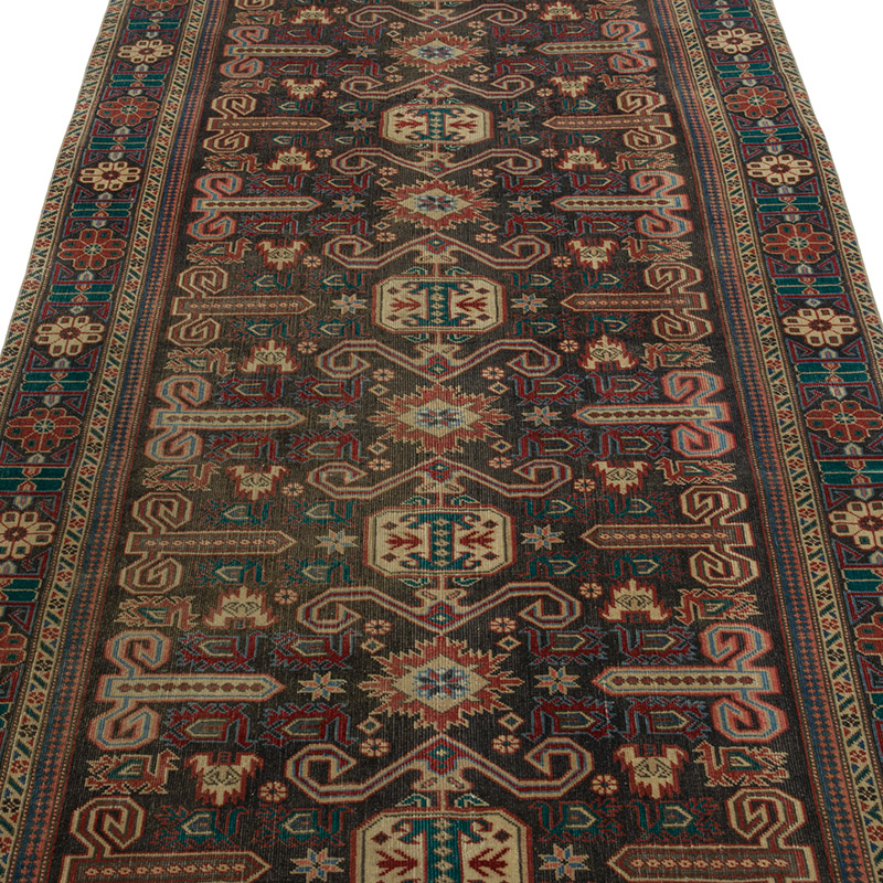 Pasillo Vintage Turco Anudado a Mano - 112 cm x 290 cm - K0084364