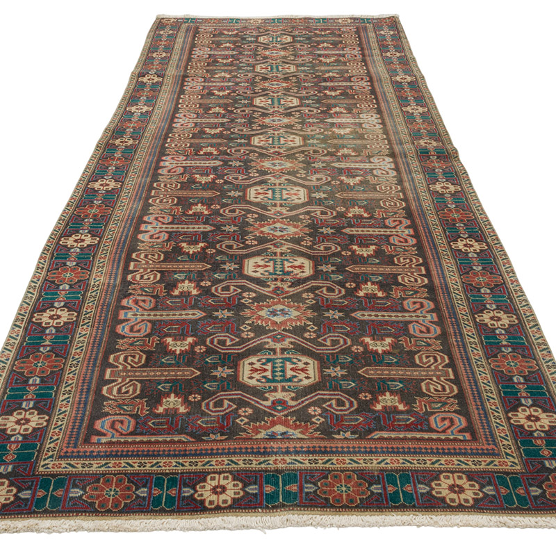 Pasillo Vintage Turco Anudado a Mano - 112 cm x 290 cm - K0084364