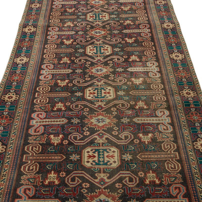 Pasillo Vintage Turco Anudado a Mano - 112 cm x 290 cm - K0084364