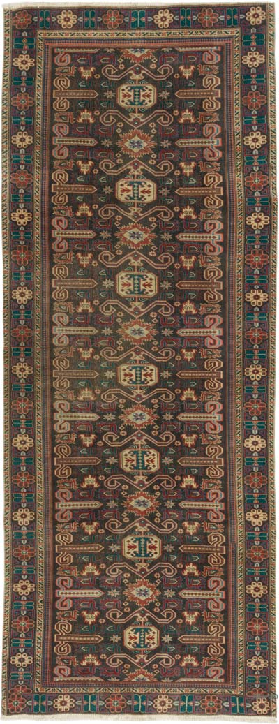 Pasillo Vintage Turco Anudado a Mano - 112 cm x 290 cm