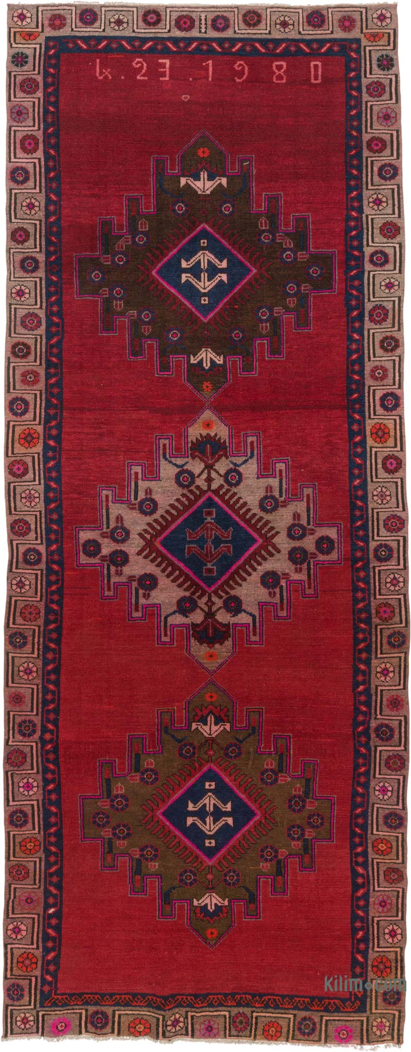 Vintage Turkish Hand-Knotted Rug - 5' 1" x 13' 1" (61" x 157") - K0084366