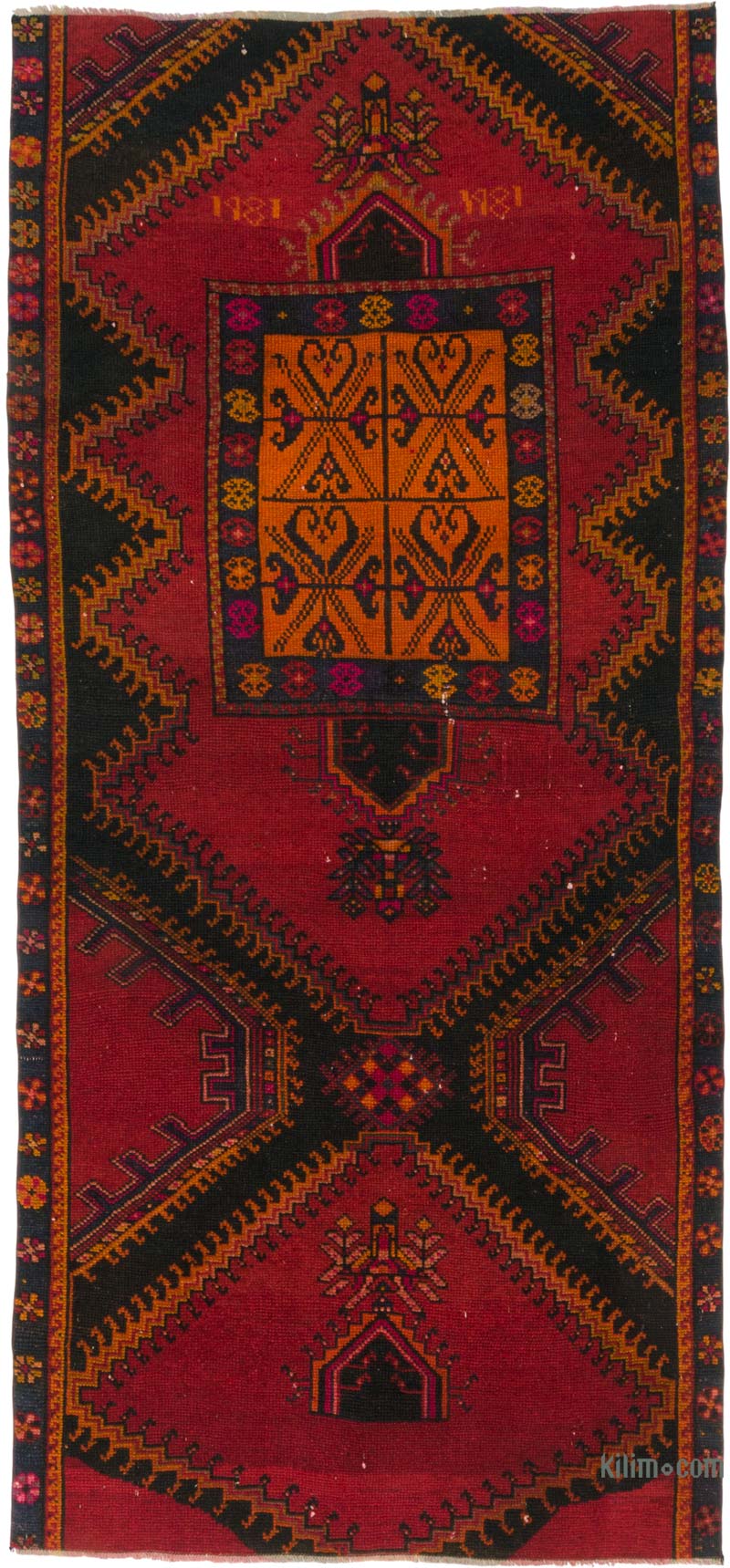 Vintage Turkish Hand-Knotted Rug - 4' 11" x 10' 7" (59" x 127") - K0084373