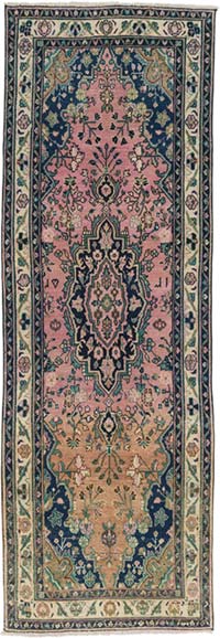 Vintage Turkish Hand-Knotted Runner - 3' 6" x 10' 3" (42" x 123")