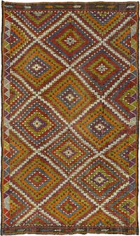 Vintage Anatolian Jijim Rug - 6' 9" x 11' 5" (81" x 137")