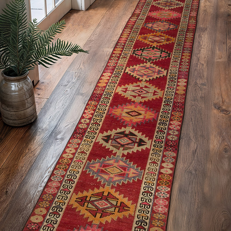 Vintage Tribal Runner Rug - 2' 4" x 13' 2" (28" x 158") - K0084395