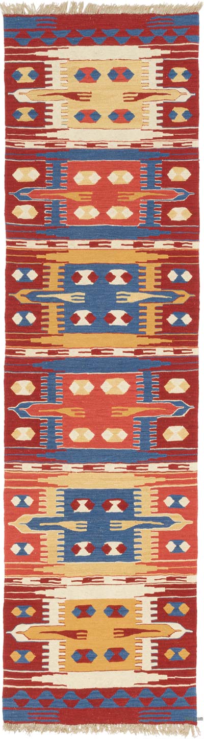 New Handwoven Turkish Kilim Runner - 3'  x 11'  (36" x 132")
