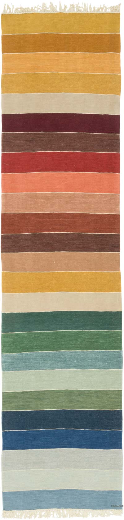 New Handwoven Turkish Kilim Runner - 2' 9" x 11' 2" (33" x 134")
