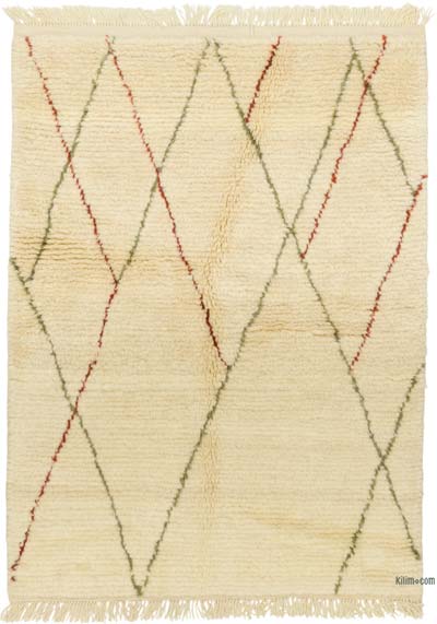 New Moroccan Style Hand-Knotted Tulu Rug - 4' 4" x 6' 1" (52" x 73")