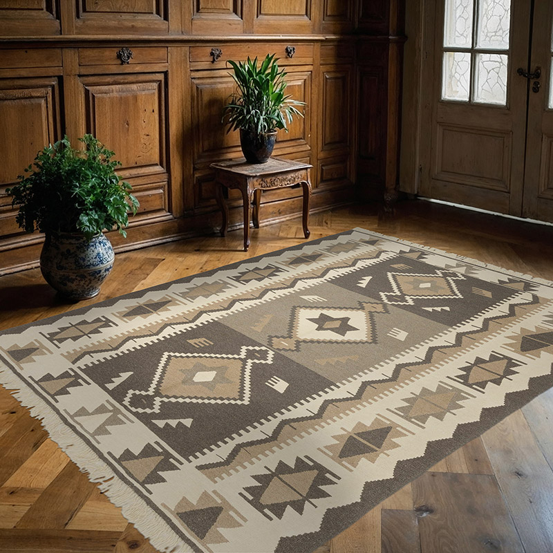 New Handwoven Turkish Kilim Rug - 5' 9" x 7' 6" (69" x 90") - K0084419