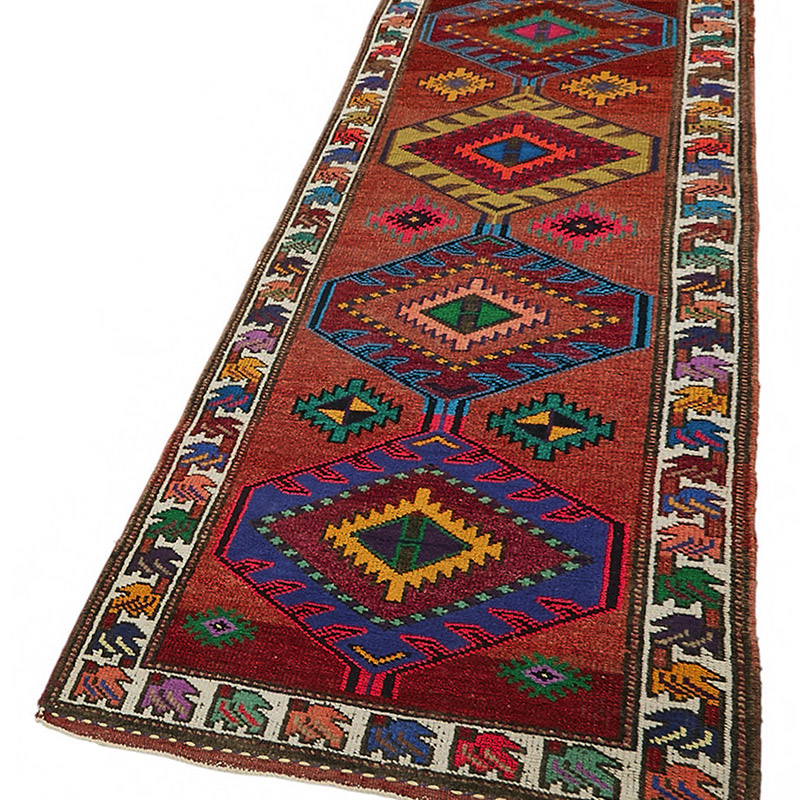 Vintage Tribal Runner Rug - 3' 1" x 11' 2" (37" x 134") - K0085041