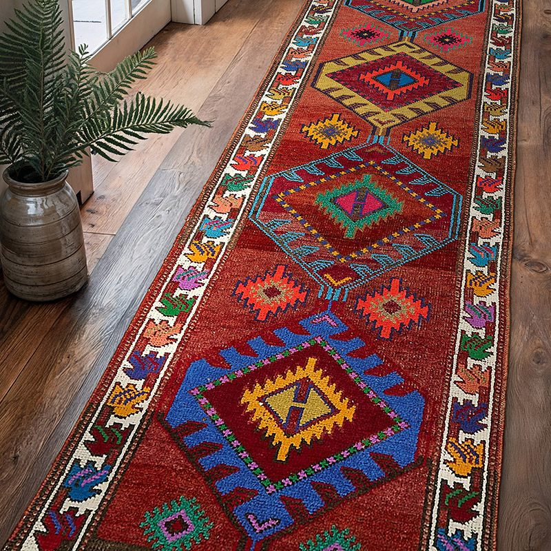 Alfombra Vintage de pasillo - 94 cm x 340 cm - K0085041