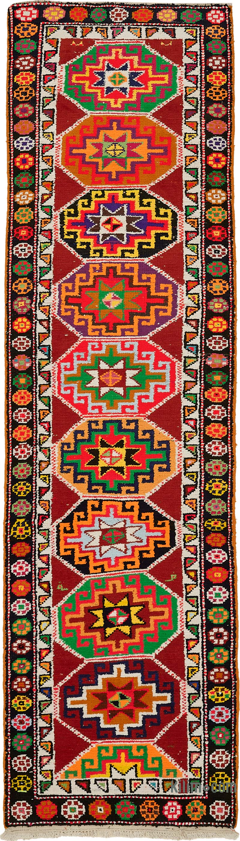Vintage Tribal Runner Rug - 2' 9" x 9' 9" (33" x 117") - K0085059
