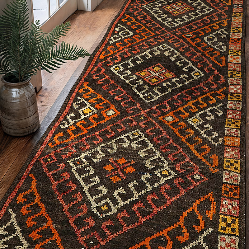 Alfombra Vintage de pasillo - 95 cm x 384 cm - K0085061