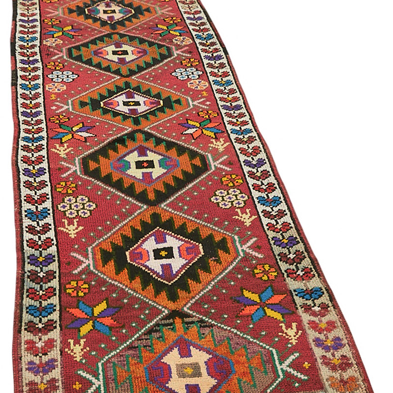 Alfombra Vintage de pasillo - 84 cm x 336 cm - K0085063