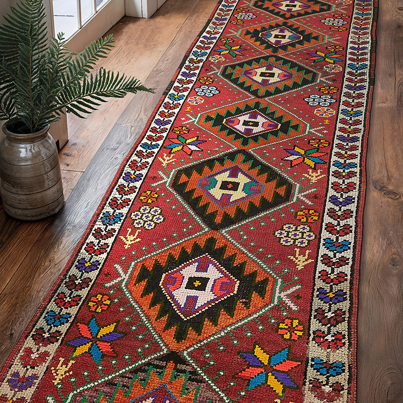 Vintage Tribal Runner Rug - 2' 9" x 11'  (33" x 132") - K0085063