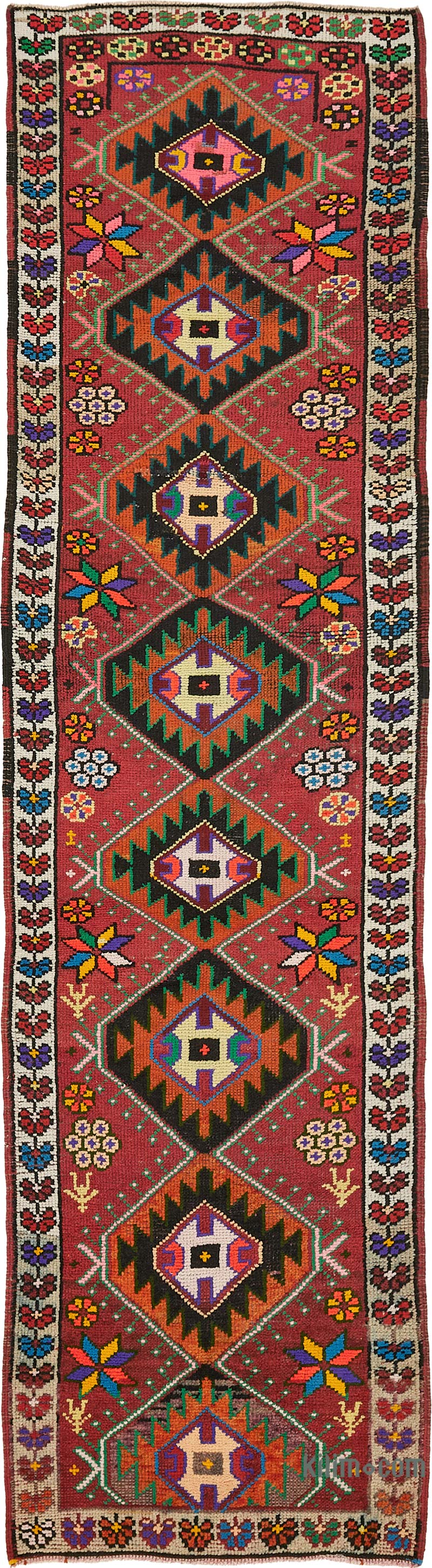 Alfombra Vintage de pasillo - 84 cm x 336 cm - K0085063