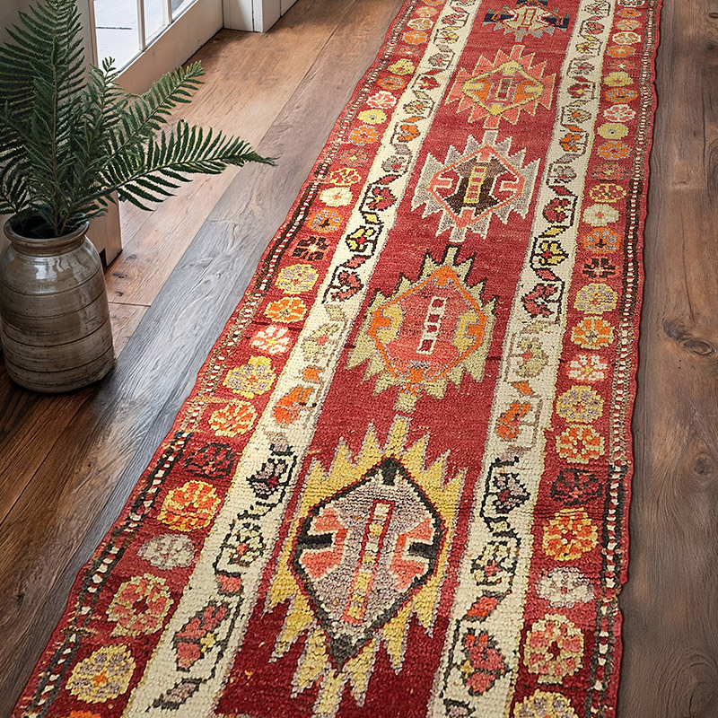 Vintage Tribal Runner Rug - 2' 11" x 10' 11" (35" x 131") - K0085064