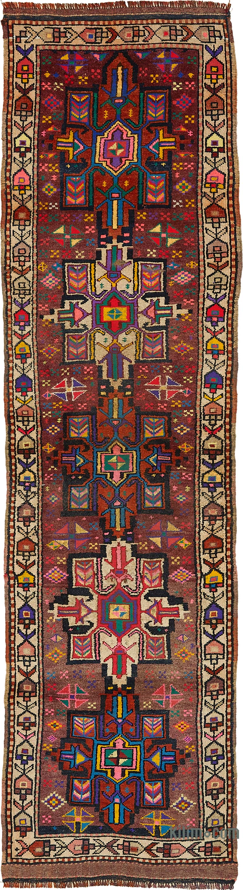 Alfombra Vintage de pasillo - 87 cm x 333 cm - K0085073