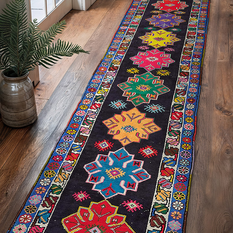 Alfombra Vintage de pasillo - 87 cm x 364 cm - K0085077