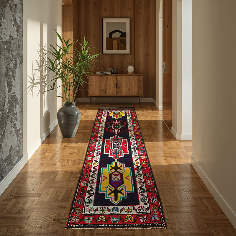 Vintage Tribal Runner Rug - 2' 7" x 8' 2" (31" x 98") - K0085081