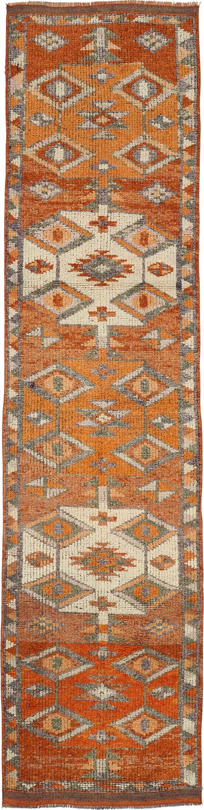 Vintage Tribal Runner Rug - 2' 8" x 11' 5" (32" x 137")